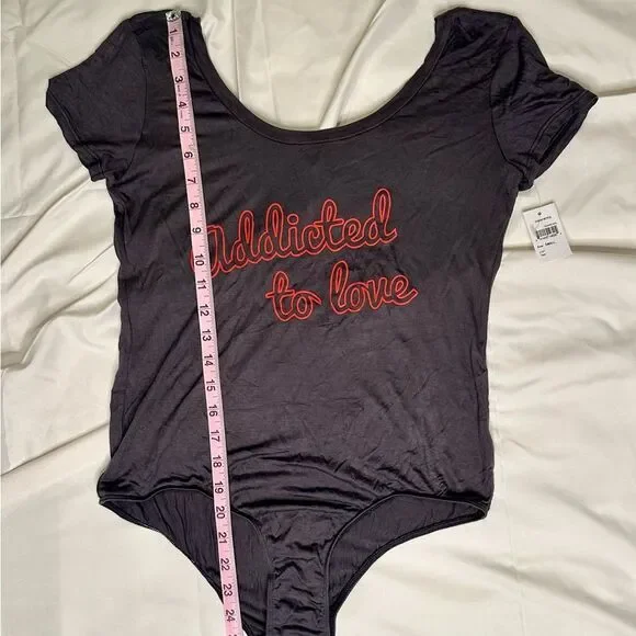 PST Los Angeles “Addicted to Love” Graphic Bodysuit Retro Scoop Neck Tee Small - Picture 9 of 13